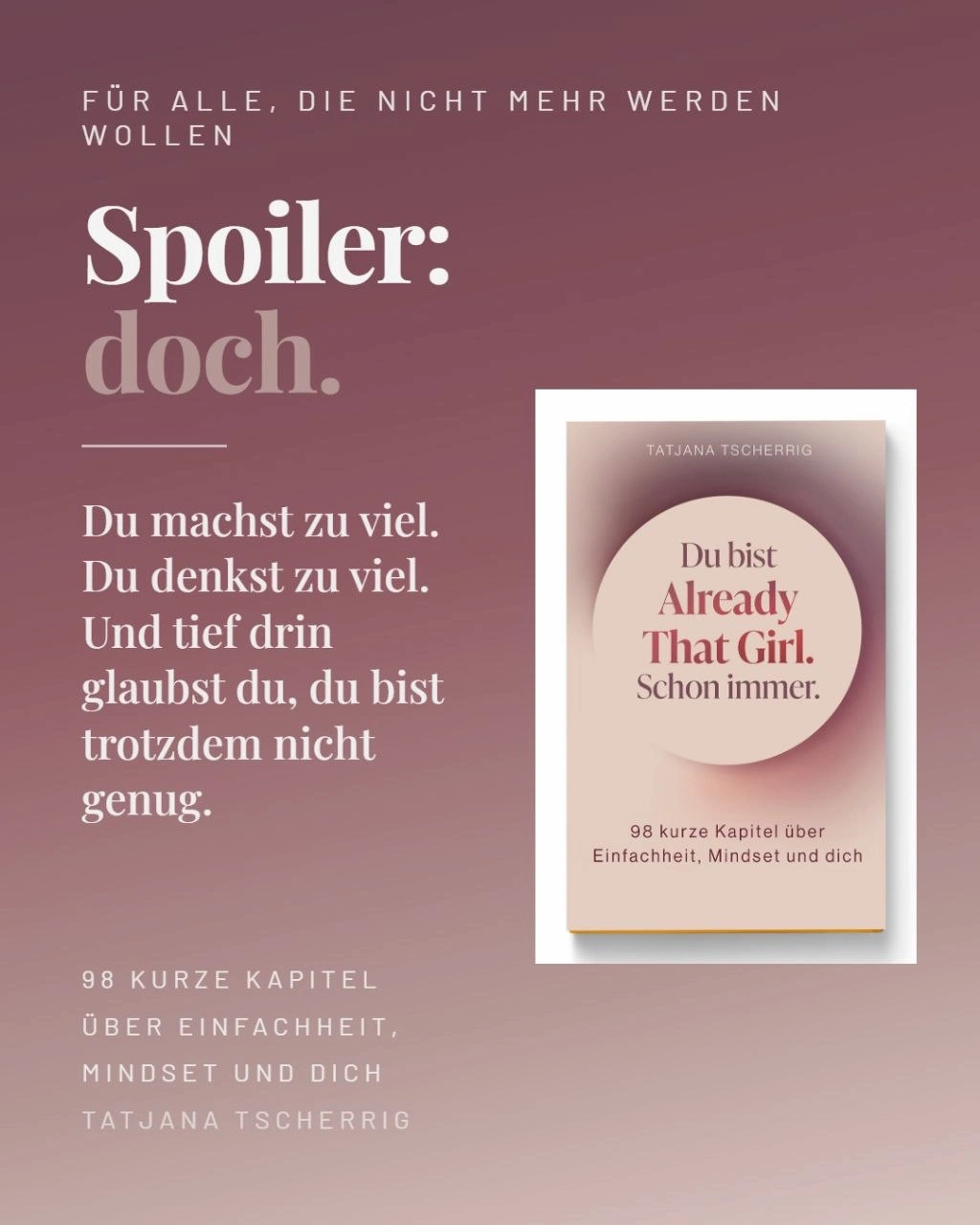Buchcover: Du bist already that girl. Schon immer. von Tatjana Tscherrig